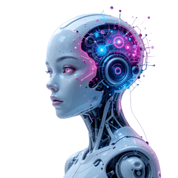 Robo feminino com chips coloridos